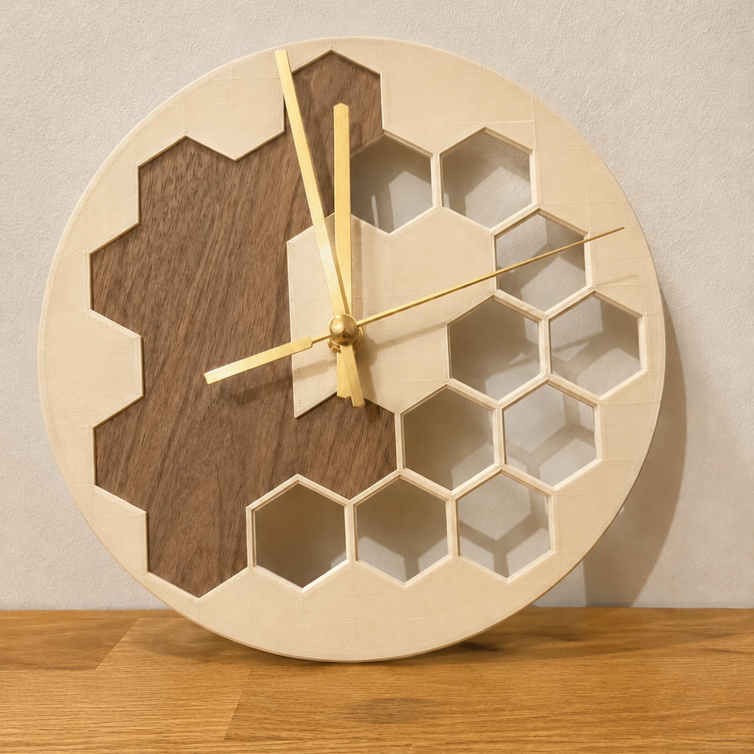 Horloge Murale Design Hexagone