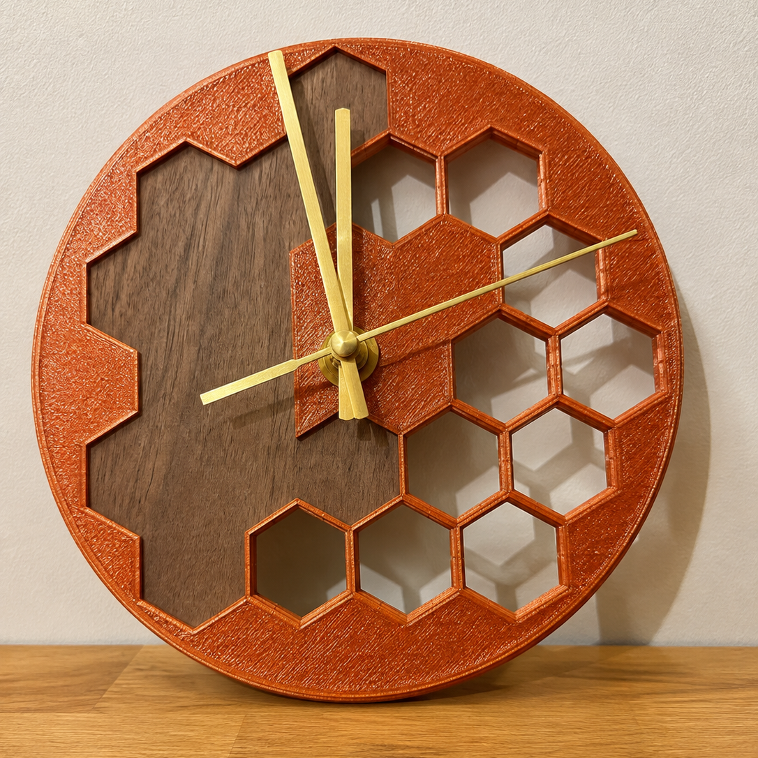Horloge Murale Design Hexagone