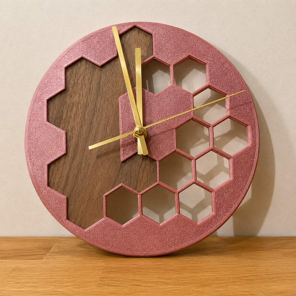 Horloge Murale Design Hexagone