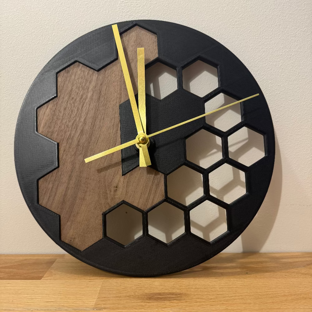 Horloge Murale Design Hexagone